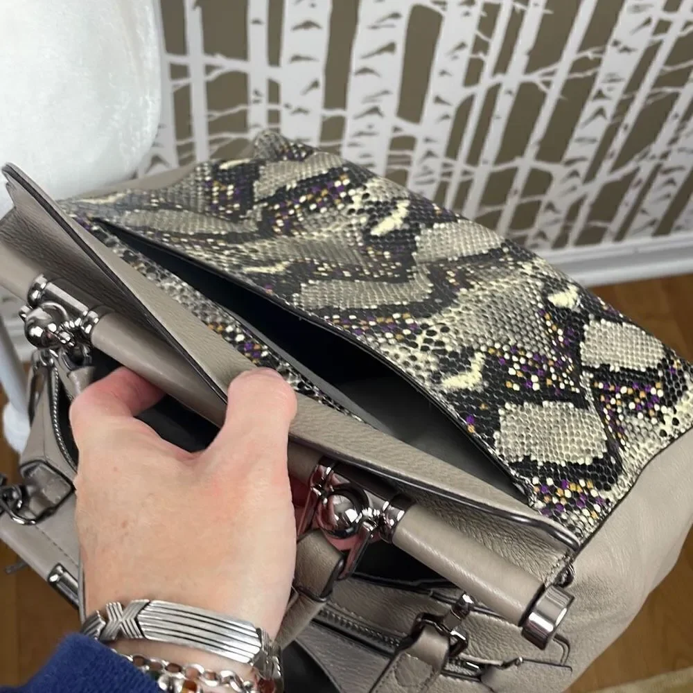 Vince Camuto Carla Grey Multi Snake Satchel
